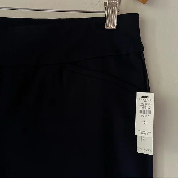 NEW Talbots Slimming Pull On Navy Pants size 12P - Picture 5 of 9